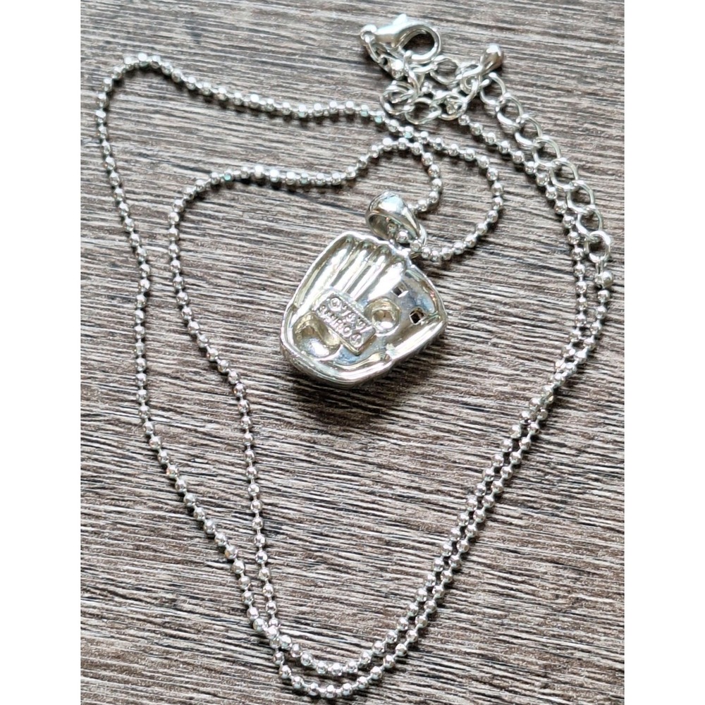 Vtg Sanrio Hello Kitty Necklace Enamel Baseball Glove 1976/1977 - Picture 3 of 6